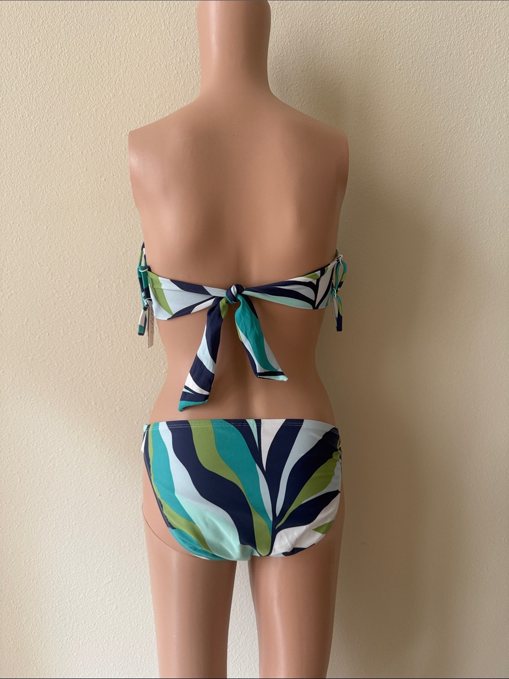 Sanctuary Bandeau Bikini in Navy, Aqua & Green Swirl - Picture 4 of 7